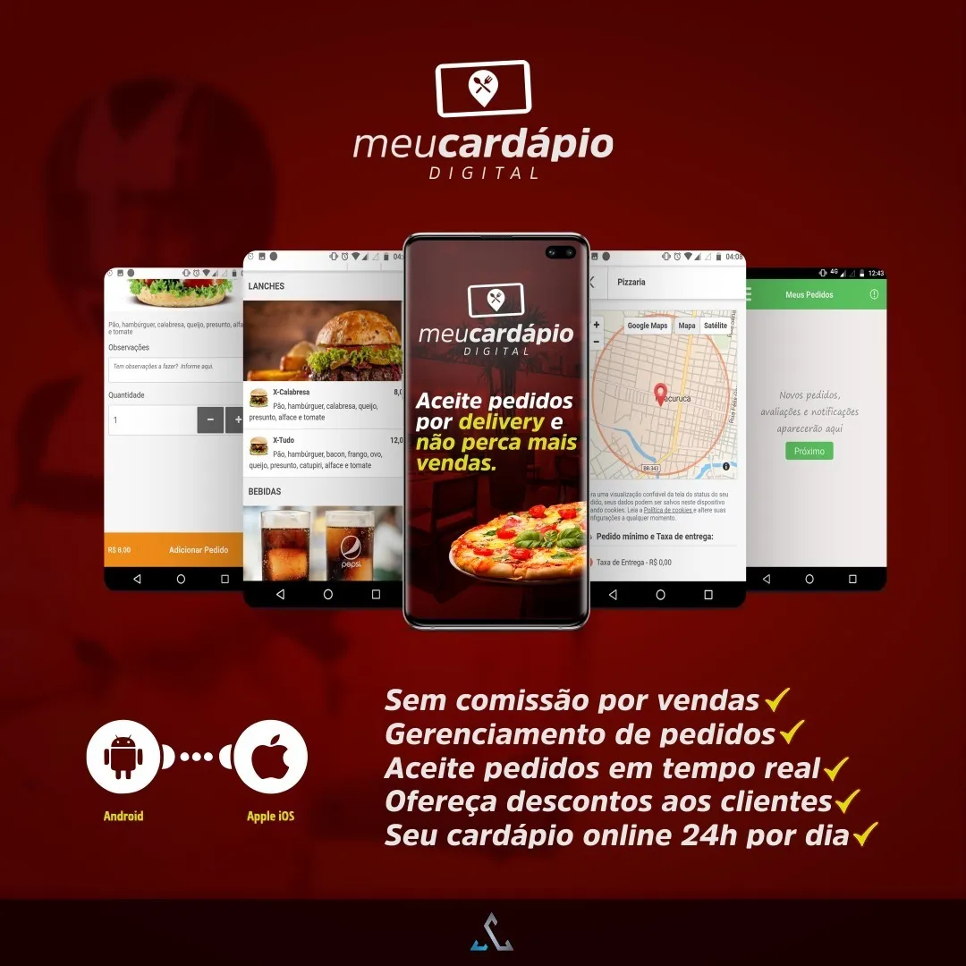 Receba Pedidos Delivery WebApp Gestão Completa P/ Pizzaria Hamburgueria Restaurante